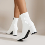 bottines blanches cuir femme