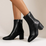 bottines noires à petit talon femme