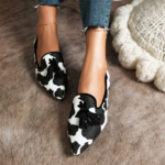 Mocassins Plats à Bout pointu pour Femme à pompons