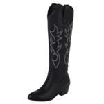 bottes santiags hautes noires femme (2)
