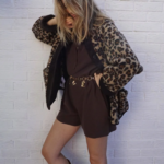 manteau en laine imprimé léopard