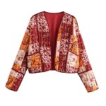veste courte en coton matelassée fleurie