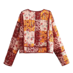 veste courte en coton matelassée rouge