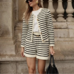 ensemble cardigan short en laine tricot femme