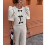 ensemble beige chic femme
