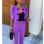 ensemble violet élégant femme