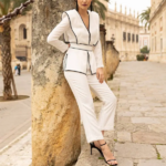 veste élégante blanche et noire