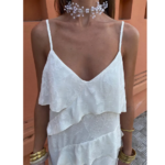 robe longue blanche bretelles