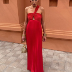 robe longue rouge soirée