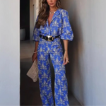 chemisier pantalon imprimé