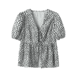 blouse imprimée verte femme