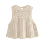 top en maille blanc femme