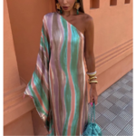 Robe longue asymétrique
