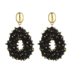 boucles doreilles fantaisie perles noires