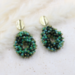 boucles doreilles fantaisie vertes
