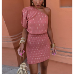 robe courte asymétrique femme