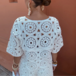 top et short en crochet blanc