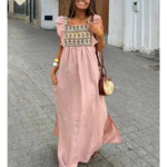 robe longue rose