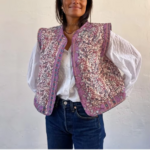 veste sans manches rose