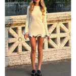 robe courte en laine blanche