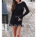 mini robe noire à volants