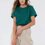 t-shirt femme vert émeraude