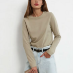 t-shirt manches longues beige