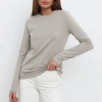 t-shirt manches longues gris clair