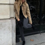veste en suédine beige