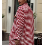 tailleur femme hiver pied de poule rouge