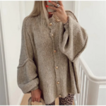 gilet beige ample femme