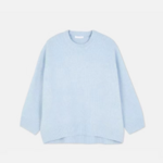 pull à col rond bleu clair femme