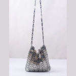 sac à bandoulière paillettes argentées