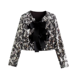 chemisier à paillettes silver noeud