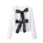 gilet paillettes noeud blanc