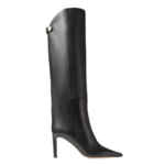 bottes en cuir noir à talons haut