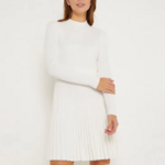 robe courte tricot blanche femme
