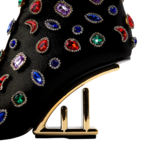 bottines noires pierres précieuses strass colorées