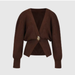 cardigan marron bouton doré femme