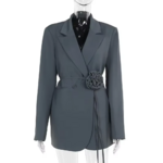 blazer gris élégant fleuri femme (3)