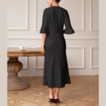 robe longue à manches longues femme