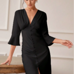 robe longue à manches longues chic