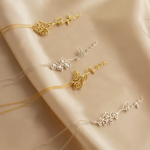 collier doré à lor fin pendentif prénom fleur personnalisé