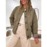Doudoune matelassée kaki femme