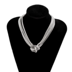 collier multi rangs noué argent