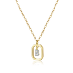 collier lettre monogramme or 24k B