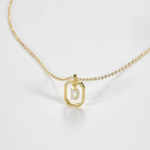 collier lettre monogramme or 24k D