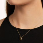 collier lettre monogramme or 24k
