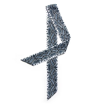 Foulard fin ruban imprimé python gris