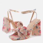 sandales à talons élégantes à fleurs
